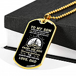 To My Son Adventure Wherever Your Journey In Life May Take You I Pray You'll Always Be Safe Love Dad Dog Tag Pendant Necklace - Dog Tag (Gold Plated) To My Son Adventure Wherever Your Journey In Life May Take You I Pray You'll Always Be Safe Love Dad Dog Tag Pendant Necklace - Dog Tag (Gold Plated)