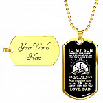 To My Son Adventure Wherever Your Journey In Life May Take You I Pray You'll Always Be Safe Love Dad Dog Tag Pendant Necklace - Dog Tag (Gold Plated) To My Son Adventure Wherever Your Journey In Life May Take You I Pray You'll Always Be Safe Love Dad Dog Tag Pendant Necklace - Dog Tag (Gold Plated)