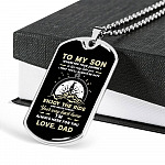 To My Son Adventure Wherever Your Journey In Life May Take You I Pray You'll Always Be Safe Love Dad Dog Tag Pendant Necklace - Dog Tag (Silver) To My Son Adventure Wherever Your Journey In Life May Take You I Pray You'll Always Be Safe Love Dad Dog Tag Pendant Necklace - Dog Tag (Silver)