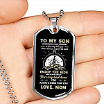 To My Son Adventure Wherever Your Journey In Life May Take You I Pray You'll Always Be Safe Love Mom Dog Tag Pendant Necklace - Dog Tag (Silver) To My Son Adventure Wherever Your Journey In Life May Take You I Pray You'll Always Be Safe Love Mom Dog Tag Pendant Necklace - Dog Tag (Silver)