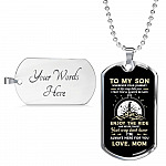 To My Son Adventure Wherever Your Journey In Life May Take You I Pray You'll Always Be Safe Love Mom Dog Tag Pendant Necklace - Dog Tag (Silver) To My Son Adventure Wherever Your Journey In Life May Take You I Pray You'll Always Be Safe Love Mom Dog Tag Pendant Necklace - Dog Tag (Silver)