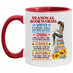 book accent mug, White/Red, 11 oz. Accent Mug