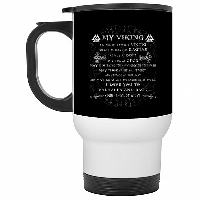 14 oz. White Travel Mug