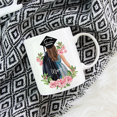 Alternative view of Personalized And So The Adventure Begins Girl Ceramic Coffee Mug - Water Bottle - Color Changing Mug