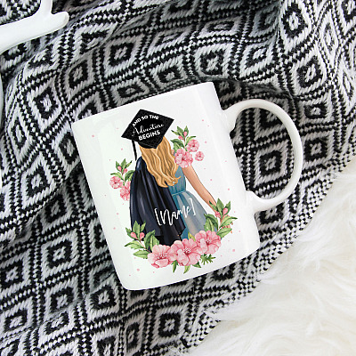 Alternative view of Personalized Girl And So The Adventure Begins Ceramic Coffee Mug - Water Bottle - Color Changing Mug