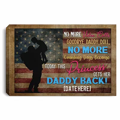 Personalized Daddy Canvas, White, 0.75'' Framed Canvas