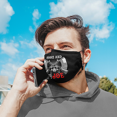 Alternative view of Anti Biden Mask Come and Take It Joe Gun Rights Owner American Flag Washable Reusable Face Mask