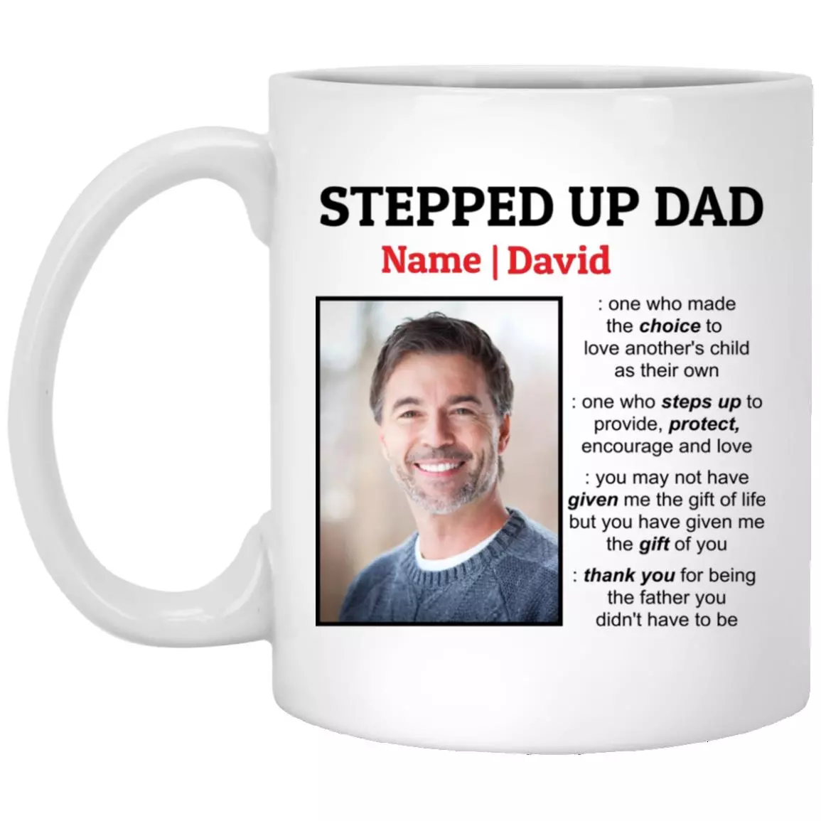 Personalized Custom Photo Steppep, White, 11 oz. White Mug