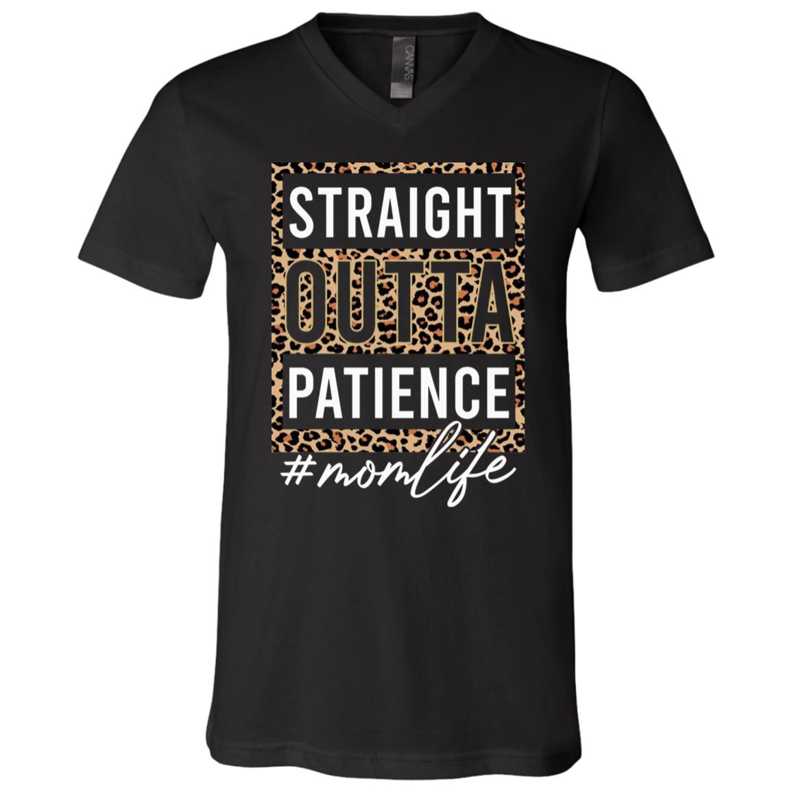 straight, Black, V-Neck T-Shirt