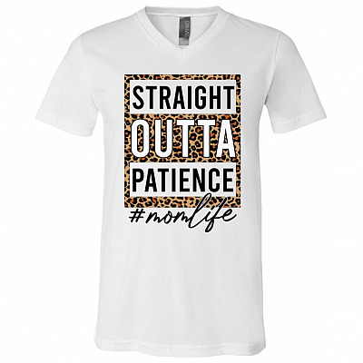 straight white, White, V-Neck T-Shirt