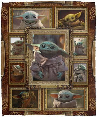 Yoda blanket, White, Cozy Plush Fleece Blanket - 50x60