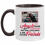 Personalized Photo Angels, White/Black, 11 oz. Accent Mug