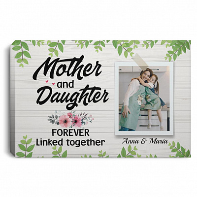 Personalized Custom Photo Mother, White, 0.75'' Framed Canvas