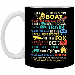 I Will Read Books on A Boat Mug, Black, 11 oz. White Mug