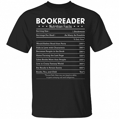 Bookreader shirt, Black, Unisex T-Shirt
