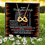 To My Firefighter Wife Thank You So Much For Your Never-Ending Patience Infinity Heart Pendant Necklace