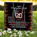 To My Firefighter Wife Thank You So Much For Your Never-Ending Patience Interlocking Hearts Pendant Necklace