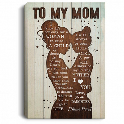 Personalized Mom Canvas, White, 0.75'' Framed Canvas