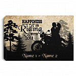 Personalized Motorcycle Lover, White, 0.75'' Framed Canvas