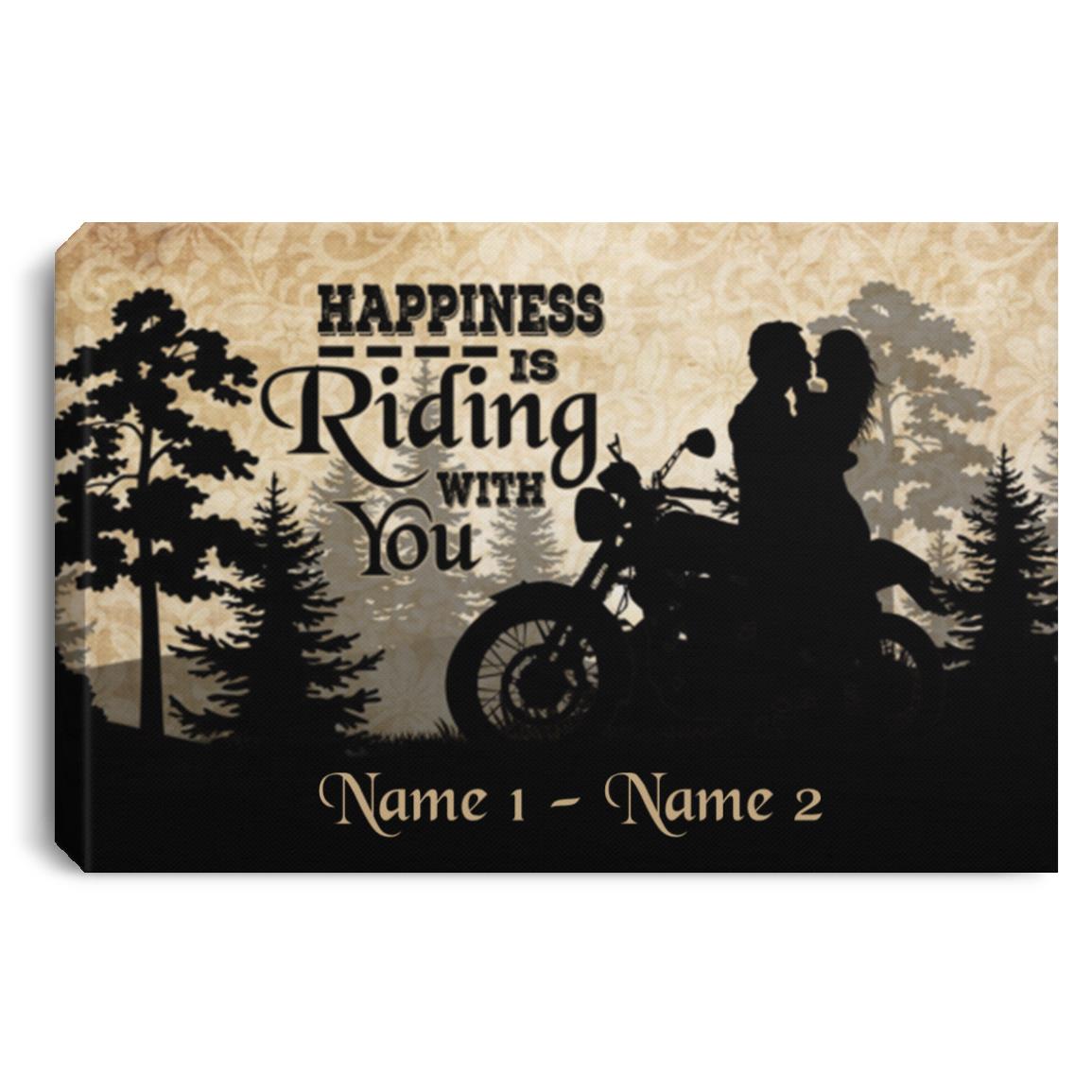 Personalized Motorcycle Lover, White, 0.75'' Framed Canvas