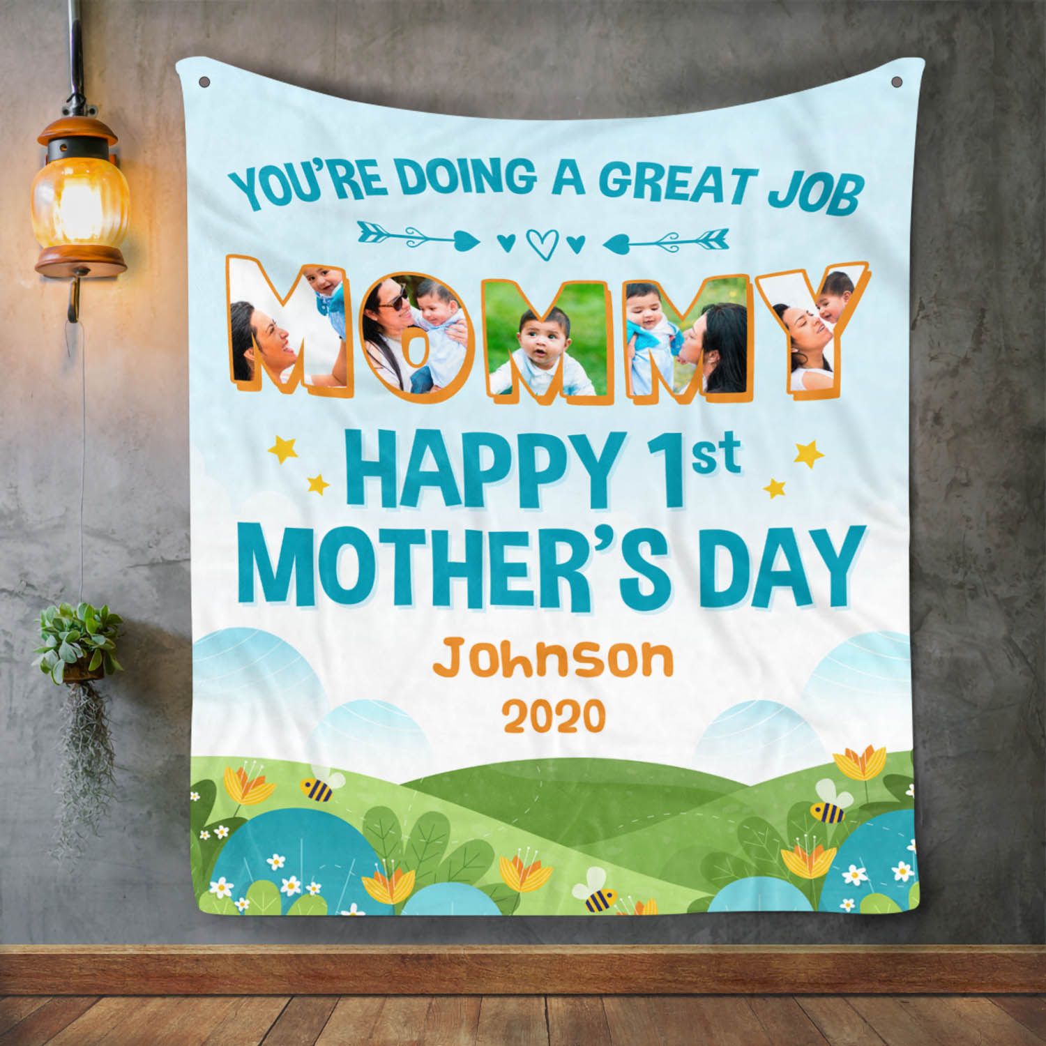 1VT. Doing A Great Job 1st Mother's Day Custom blanket mk1