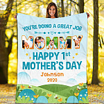 1VT. Doing A Great Job 1st Mother's Day Custom blanket mk3