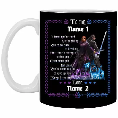 Personalized to My Viking Husband, Black, 11 oz. White Mug