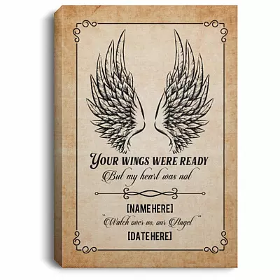 Personalized Memorial cavas, White, 0.75'' Framed Canvas