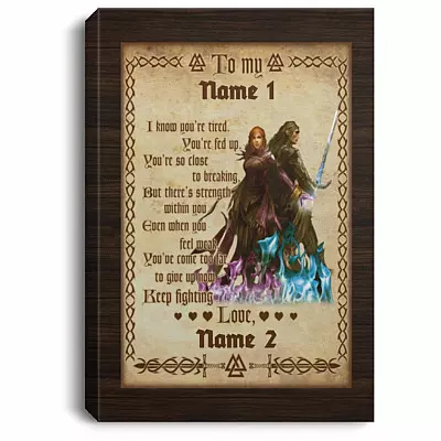 Personalized to My Viking Husband, White, 0.75'' Framed Canvas