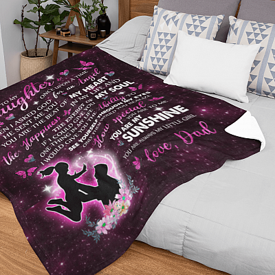 Alternative view of To My Daughter When I Asked God For An Angel He Sent Me You Fleece Blanket - Mink Blanket - Woven Blanket