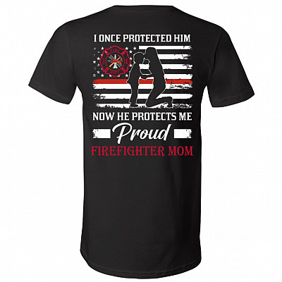 Firefighter Shirt, Black, V-Neck T-Shirt