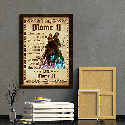 Alternative view of Personalized to My Viking Husband from Your Shieldmaiden - Unique Anniversary Framed Canvas - Unframed Poster