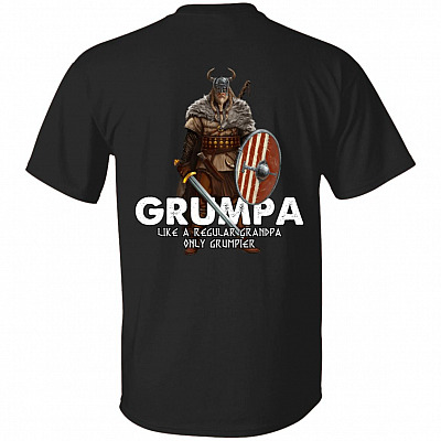 Grumpier Print On Back Shirt, Black, Unisex T-Shirt