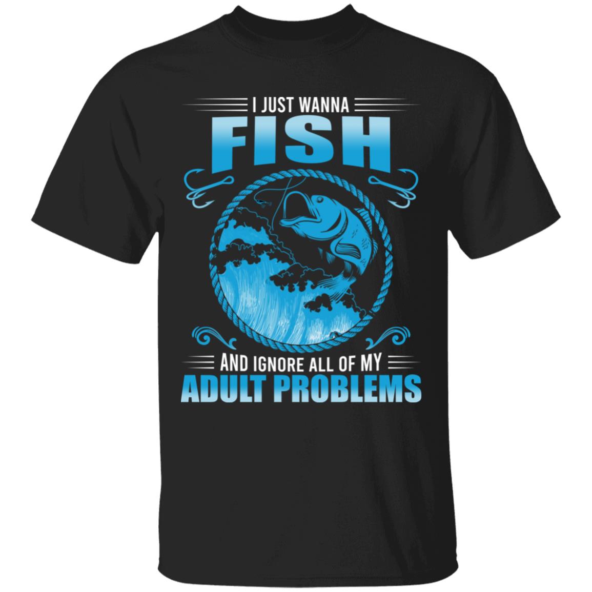 fish tee, Black, Unisex T-Shirt