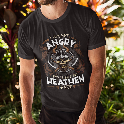 Alternative view of I'm Not Angry This Is My Heathen Face Shirt - Viking T-shirt