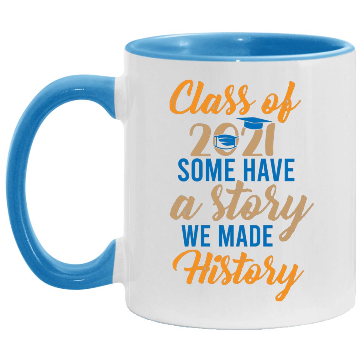 Class of 2021 Mug, White/Light Blue, 11 oz. Accent Mug