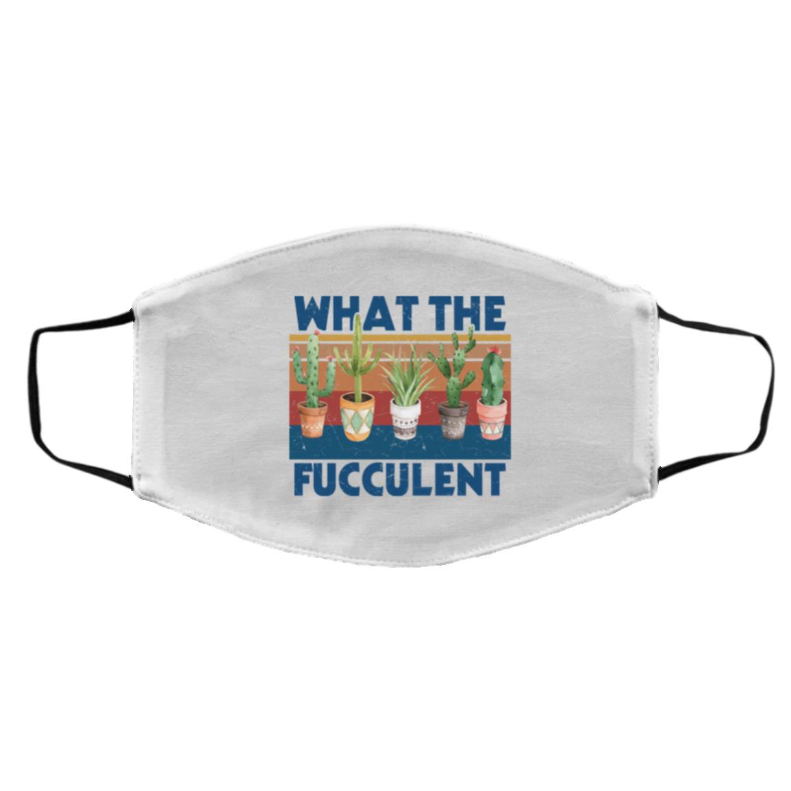 Fucculent Mask, White, Cloth Face Cover – Medium/Large Fucculent Mask, White, Cloth Face Cover – Medium/Large