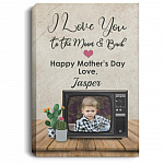 Personalized Photo I Love You To The Moon, White, 0.75'' Framed Canvas