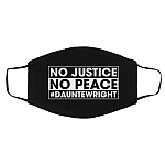 No Justice Mask Cover, Black, Cloth Face Cover – Medium/Large