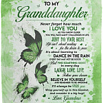 To My Grand Blanket, White, Cozy Plush Fleece Blanket - 50x60