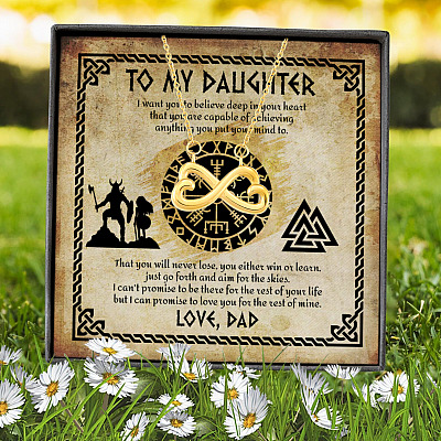 To My Daughter I Want You To Believe Deep In Your Heart From Viking Dad Infinity Heart Pendant Necklace