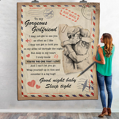 Airmail To My Gorgeous Girlfriend I May Not Get To See You Letters Fleece Blanket - Mink Blanket