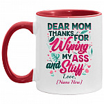 Personalized Accent Mug, White/Red, 11 oz. Accent Mug