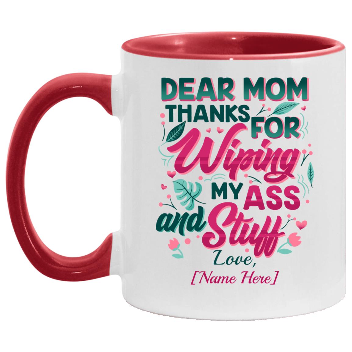 Personalized Accent Mug, White/Red, 11 oz. Accent Mug