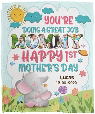 Custom Photo, White, Cozy Plush Fleece Blanket - 50x60