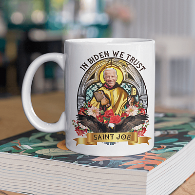 Alternative view of In Biden We Trust Saint Biden Ceramic Coffee Mug - Beer Stein - Water Bottle - Color Changing Mug