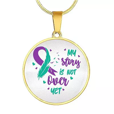 My Story Is Not Over Yet Circle Pendant Necklace - Circle Luxury Necklace (Gold Plated)
