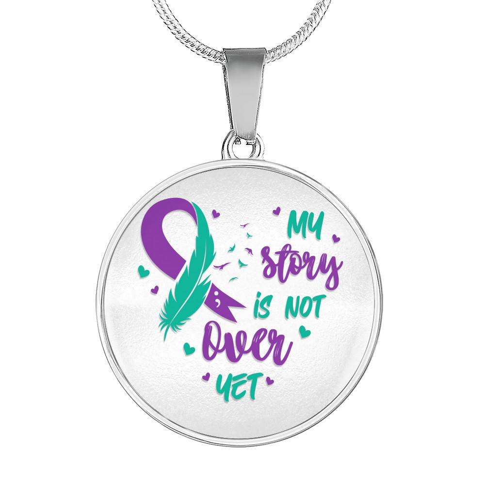 My Story Is Not Over Yet Circle Pendant Necklace - Circle Luxury Necklace (Silver)