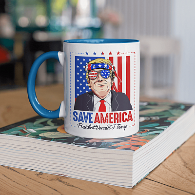 Trump 2024 - Save America Again Pro Trump He'll Be Back Accent Mug