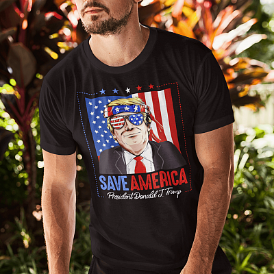Alternative view of Trump 2024 - Save America Again Pro Trump He'll Be Back T-shirt - V-neck